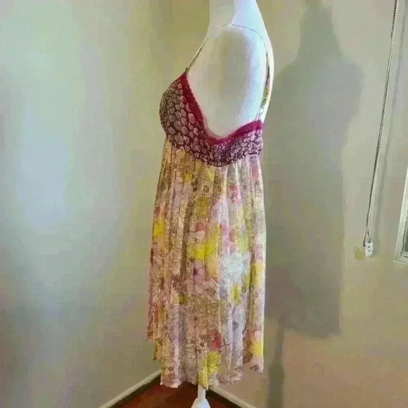 NWOT Liberty Of London Y2K Bright Floral Camisole Pleated Sheer Tank L - Picture 4 of 7